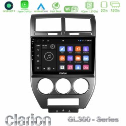 Clarion GL300 Series 4Core Android11 2+32GB Jeep Compass/Patriot 2007-2008 Navigation Multimedia Tablet 10" Με Carplay & Android Auto