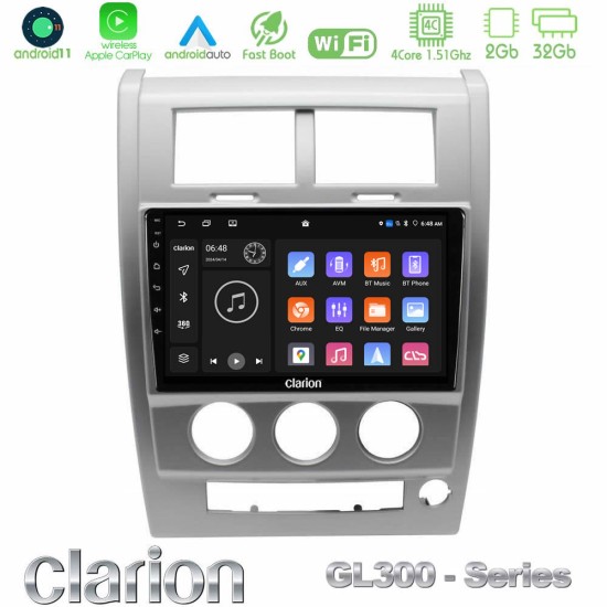 Clarion GL300 Series 4Core Android11 2+32GB Jeep Cherokee (KK) 2008-2012 Navigation Multimedia Tablet 10" Με Carplay & Android Auto Clarion GL300 Series 4Core Android11 2+32GB Jeep Cherokee (KK) 2008-2012 Navigation Multimedia Tablet 10" Με Carplay & Android Auto