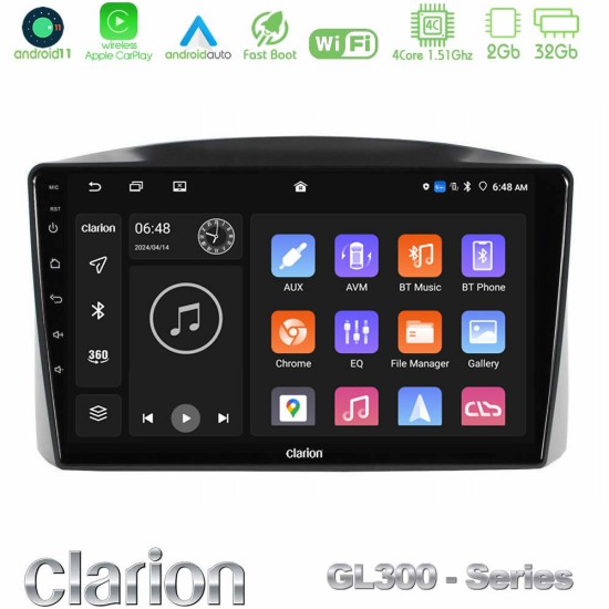 Clarion GL300 Series Jeep Grand Cherokee 2005-2007 4Core Android11 2+32GB Navigation Multimedia Tablet 10" Με Carplay & Android Auto Με Carplay & Android Auto