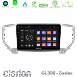 Clarion GL300 Series 4Core Android11 2+32GB Kia Sportage 2018-2021 Navigation Multimedia Tablet 9" Με Carplay & Android Auto Clarion GL300 Series 4Core Android11 2+32GB Kia Sportage 2018-2021 Navigation Multimedia Tablet 9" Με Carplay & Android Auto