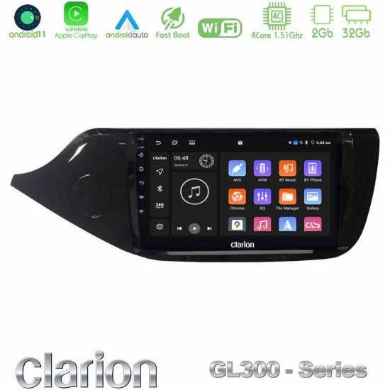 Clarion GL300 Series 4Core Android11 2+32GB Kia Ceed 2013-2017 Navigation Multimedia Tablet 9" Με Carplay & Android Auto Clarion GL300 Series 4Core Android11 2+32GB Kia Ceed 2013-2017 Navigation Multimedia Tablet 9" Με Carplay & Android Auto