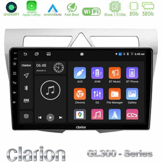 Clarion GL300 Series 4Core Android11 2+32GB Kia Picanto Navigation Multimedia Tablet 9" Με Carplay & Android Auto