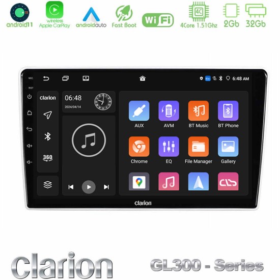 Clarion GL300 Series Kia Sportage 2005-2008 4Core Android11 2+32GB Navigation Multimedia Tablet 9" Με Carplay & Android Auto