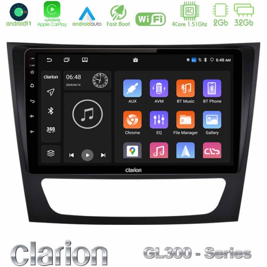 Clarion GL300 Series 4Core Android11 2+32GB Mercedes E Class / CLS Class Navigation Multimedia Tablet 9" Με Carplay & Android Auto Clarion GL300 Series 4Core Android11 2+32GB Mercedes E Class / CLS Class Navigation Multimedia Tablet 9" Με Carplay & Android Auto