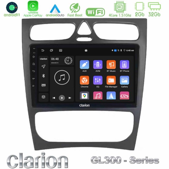 Clarion GL300 Series 4Core Android11 2+32GB Mercedes C Class (W203) Navigation Multimedia Tablet 9" Με Carplay & Android Auto Clarion GL300 Series 4Core Android11 2+32GB Mercedes C Class (W203) Navigation Multimedia Tablet 9" Με Carplay & Android Auto