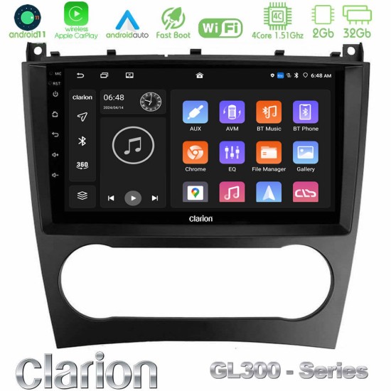 Clarion GL300 Series 4Core Android11 2+32GB Mercedes W203 Facelift Navigation Multimedia Tablet 9" Με Carplay & Android Auto Clarion GL300 Series 4Core Android11 2+32GB Mercedes W203 Facelift Navigation Multimedia Tablet 9" Με Carplay & Android Auto