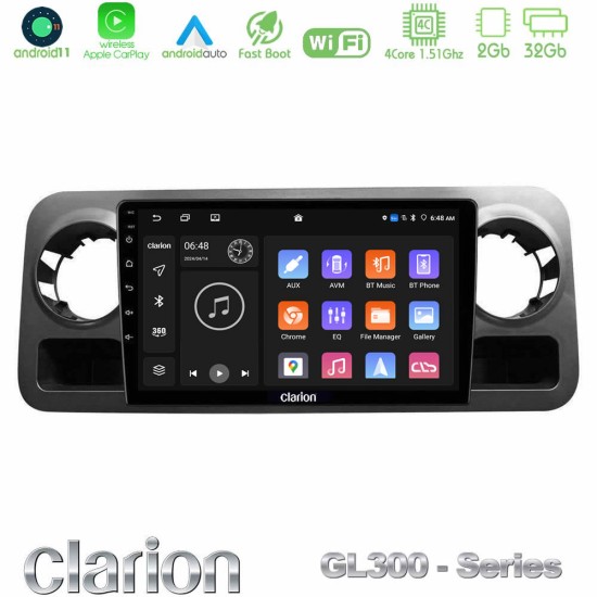 Clarion GL300 Series 4Core Android11 2+32GB Mercedes Sprinter W907 Navigation Multimedia Tablet 10" Με Carplay & Android Auto