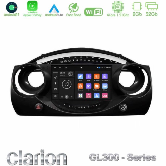 Clarion GL300 Series 4Core Android11 2+32GB Mini Cooper R50 Navigation Multimedia Tablet 9" Με Carplay & Android Auto