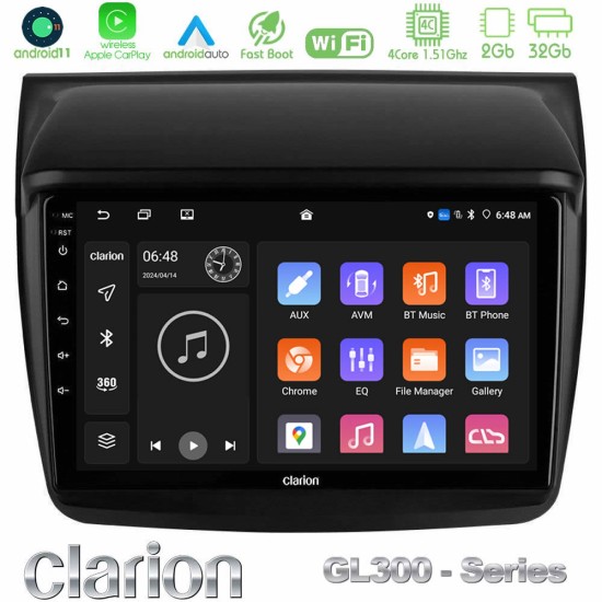 Clarion GL300 Series 4Core Android11 2+32GB Mitsubishi L200 Navigation Multimedia Tablet 9" Με Carplay & Android Auto