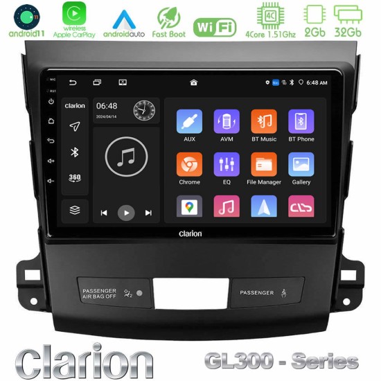 Clarion GL300 Series 4Core Android11 2+32GB Mitsubishi Outlander/Citroen C-Crosser/Peugeot 4007 Navigation Multimedia Tablet 9" Με Carplay & Android Auto Clarion GL300 Series 4Core Android11 2+32GB Mitsubishi Outlander/Citroen C-Crosser/Peugeot 4007 Navigation Multimedia Tablet 9" Με Carplay & Android Auto