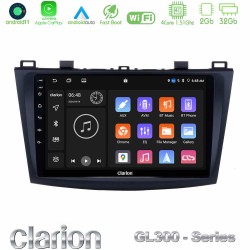 Clarion GL300 Series 4Core Android11 2+32GB Mazda 3 2009-2014 Navigation Multimedia Tablet 9" Με Carplay & Android Auto Clarion GL300 Series 4Core Android11 2+32GB Mazda 3 2009-2014 Navigation Multimedia Tablet 9" Με Carplay & Android Auto