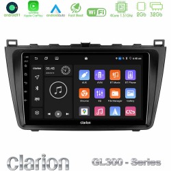 Clarion GL300 Series 4Core Android11 2+32GB Mazda 6 2008-2012 Navigation Multimedia Tablet 9" Με Carplay & Android Auto Clarion GL300 Series 4Core Android11 2+32GB Mazda 6 2008-2012 Navigation Multimedia Tablet 9" Με Carplay & Android Auto