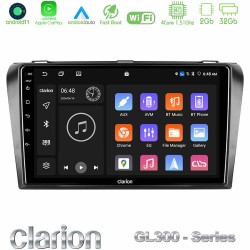 Clarion GL300 Series 4Core Android11 2+32GB Mazda 3 2004-2009 Navigation Multimedia Tablet 9" Με Carplay & Android Auto