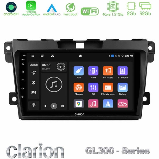 Clarion GL300 Series 4Core Android11 2+32GB Mazda CX-7 2007-2011 Navigation Multimedia Tablet 9" Με Carplay & Android Auto