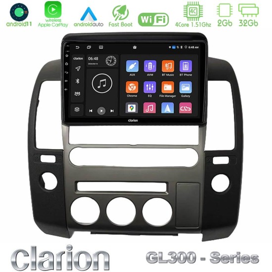 Clarion GL300 Series 4Core Android11 2+32GB Nissan Navara D40 2006-2012 (με εργ.οθόνη) Navigation Multimedia Tablet 9" Με Carplay & Android Auto Clarion GL300 Series 4Core Android11 2+32GB Nissan Navara D40 2006-2012 (με εργ.οθόνη) Navigation Multimedia Tablet 9" Με Carplay & Android Auto