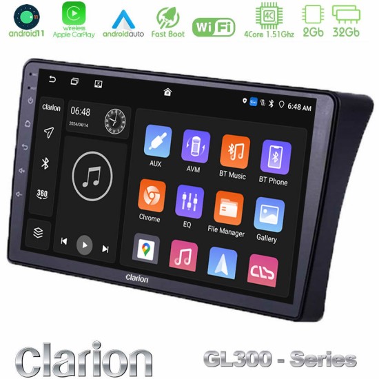 Clarion GL300 Series 4Core Android11 2+32GB Nissan Navara D40 Navigation Multimedia Tablet 9" Με Carplay & Android Auto