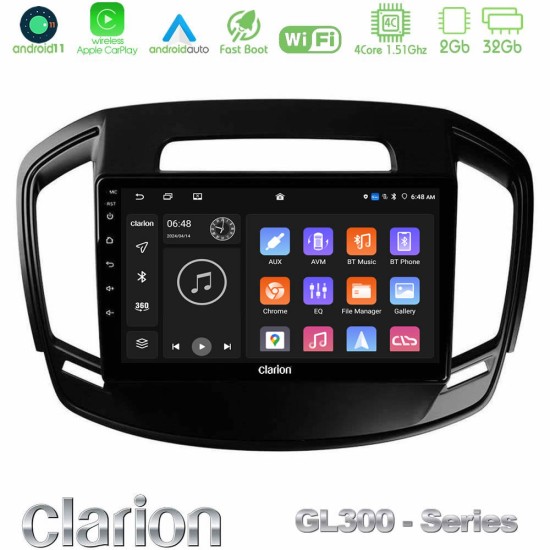 Clarion GL300 Series 4Core Android11 2+32GB Opel Insignia 2014-2017 Navigation Multimedia Tablet 9" Με Carplay & Android Auto