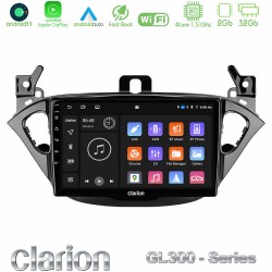 Clarion GL300 Series 4Core Android11 2+32GB Opel Corsa E/Adam Navigation Multimedia Tablet 9" Με Carplay & Android Auto