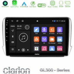 Clarion GL300 Series 4Core Android11 2+32GB Peugeot 208/2008 Navigation Multimedia Tablet 10" Με Carplay & Android Auto Clarion GL300 Series 4Core Android11 2+32GB Peugeot 208/2008 Navigation Multimedia Tablet 10" Με Carplay & Android Auto