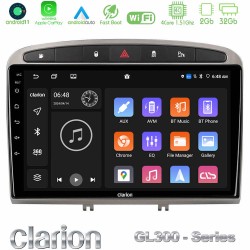 Clarion GL300 Series 4Core Android11 2+32GB Peugeot 308/RCZ Navigation Multimedia Tablet 9" (Ασημί Χρώμα) Με Carplay & Android Auto Clarion GL300 Series 4Core Android11 2+32GB Peugeot 308/RCZ Navigation Multimedia Tablet 9" (Ασημί Χρώμα) Με Carplay & Android Auto