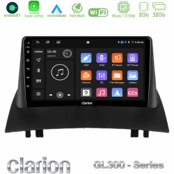Clarion GL300 Series 4Core Android11 2+32GB Renault Megane 2 2002-2008 Navigation Multimedia Tablet 9" Με Carplay & Android Auto Clarion GL300 Series 4Core Android11 2+32GB Renault Megane 2 2002-2008 Navigation Multimedia Tablet 9" Με Carplay & Android Auto