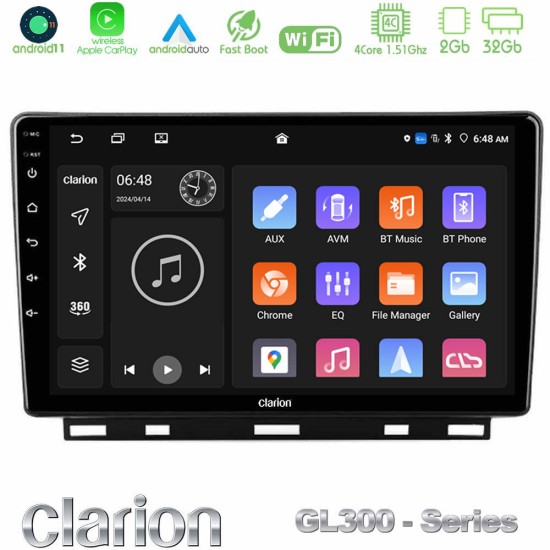 Clarion GL300 Series 4Core Android11 2+32GB Renault Clio 5 2020-2025 Navigation Multimedia Tablet 9" Με Carplay & Android Auto Clarion GL300 Series 4Core Android11 2+32GB Renault Clio 5 2020-2025 Navigation Multimedia Tablet 9" Με Carplay & Android Auto
