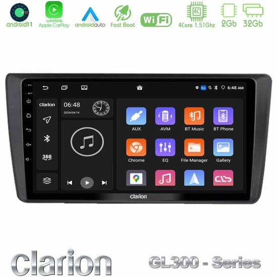 Clarion GL300 Series Skoda Octavia 2004-2012 4Core Android11 2+32GB Navigation Multimedia Tablet 9" Με Carplay & Android Auto Clarion GL300 Series Skoda Octavia 2004-2012 4Core Android11 2+32GB Navigation Multimedia Tablet 9" Με Carplay & Android Auto