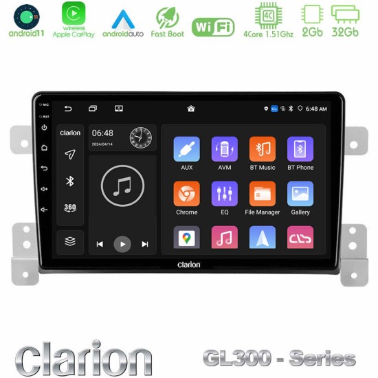 Clarion GL300 Series 4Core Android11 2+32GB Suzuki Grand Vitara Navigation Multimedia Tablet 9" Με Carplay & Android Auto Clarion GL300 Series 4Core Android11 2+32GB Suzuki Grand Vitara Navigation Multimedia Tablet 9" Με Carplay & Android Auto
