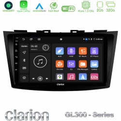 Clarion GL300 Series 4Core Android11 2+32GB Suzuki Swift 2011-2016 Navigation Multimedia Tablet 9" Με Carplay & Android Auto Clarion GL300 Series 4Core Android11 2+32GB Suzuki Swift 2011-2016 Navigation Multimedia Tablet 9" Με Carplay & Android Auto