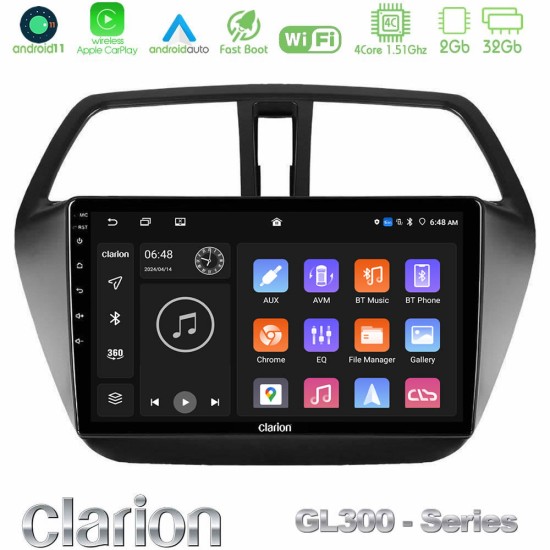 Clarion GL300 Series 4Core Android11 2+32GB Suzuki SX4 S-Cross Navigation Multimedia Tablet 9" Με Carplay & Android Auto