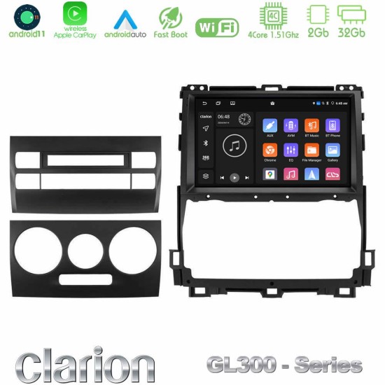 Clarion GL300 Series 4Core Android11 2+32GB Toyota Land Cruiser J120 2002-2009 Navigation Multimedia Tablet 9" Με Carplay & Android Auto Clarion GL300 Series 4Core Android11 2+32GB Toyota Land Cruiser J120 2002-2009 Navigation Multimedia Tablet 9" Με Carplay & Android Auto
