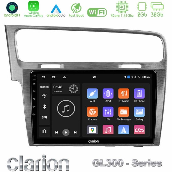 Clarion GL300 Series 4Core Android11 2+32GB VW GOLF 7 Navigation Multimedia Tablet 10" Με Carplay & Android Auto