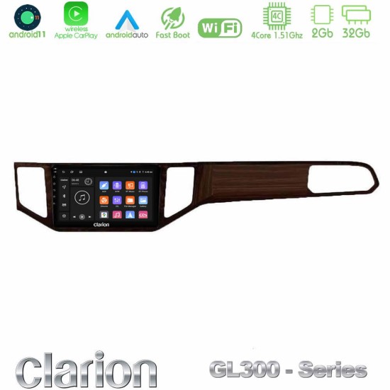 Clarion GL300 Series 4Core Android11 2+32GB VW Sportsvan 2014-2020 Navigation Multimedia Tablet 9" (Ξύλινη απόχρωση) Με Carplay & Android Auto Clarion GL300 Series 4Core Android11 2+32GB VW Sportsvan 2014-2020 Navigation Multimedia Tablet 9" (Ξύλινη απόχρωση) Με Carplay & Android Auto