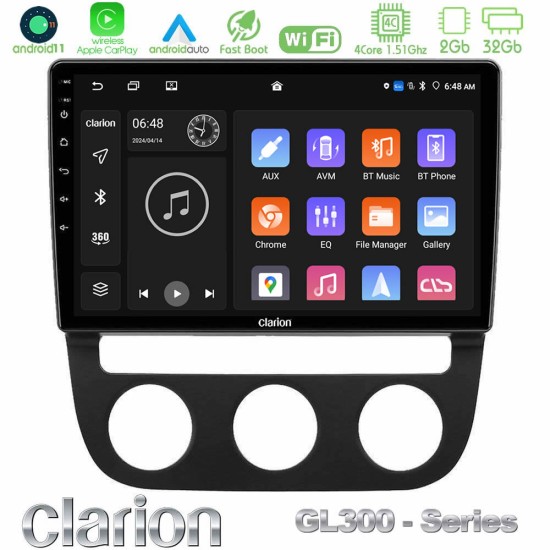 Clarion GL300 Series 4Core Android11 2+32GB VW Jetta Navigation Multimedia Tablet 10" Με Carplay & Android Auto