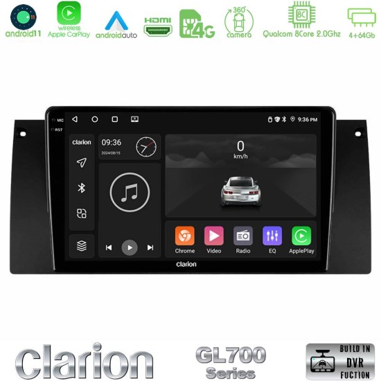 Clarion GL700 Series 8Core Android13 4+64GB BMW 5 Series (E39) / X5 (E53) Navigation Multimedia Tablet 9" Με Carplay & Android Auto Clarion GL700 Series 8Core Android13 4+64GB BMW 5 Series (E39) / X5 (E53) Navigation Multimedia Tablet 9" Με Carplay & Android Auto