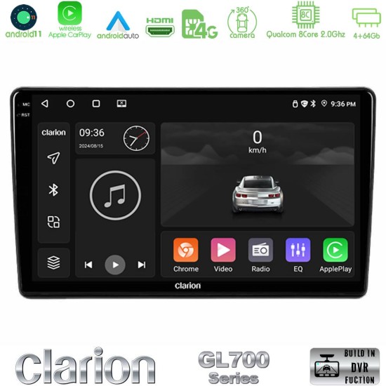 Clarion GL700 Series 8Core Android13 4+64GB Peugeot Partner / Citroen Berlingo 2008-2018 Navigation Multimedia Tablet 9" Με Carplay & Android Auto Clarion GL700 Series 8Core Android13 4+64GB Peugeot Partner / Citroen Berlingo 2008-2018 Navigation Multimedia Tablet 9" Με Carplay & Android Auto