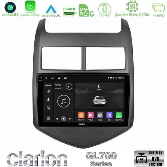 Clarion GL700 Series 8Core Android13 4+64GB Chevrolet Aveo 2011-2017 Navigation Multimedia Tablet 9" Με Carplay & Android Auto Clarion GL700 Series 8Core Android13 4+64GB Chevrolet Aveo 2011-2017 Navigation Multimedia Tablet 9" Με Carplay & Android Auto