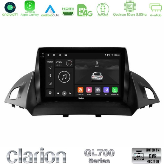 Clarion GL700 Series 8Core Android13 4+64GB Ford C-Max/Kuga Navigation Multimedia Tablet 9" Με Carplay & Android Auto Clarion GL700 Series 8Core Android13 4+64GB Ford C-Max/Kuga Navigation Multimedia Tablet 9" Με Carplay & Android Auto