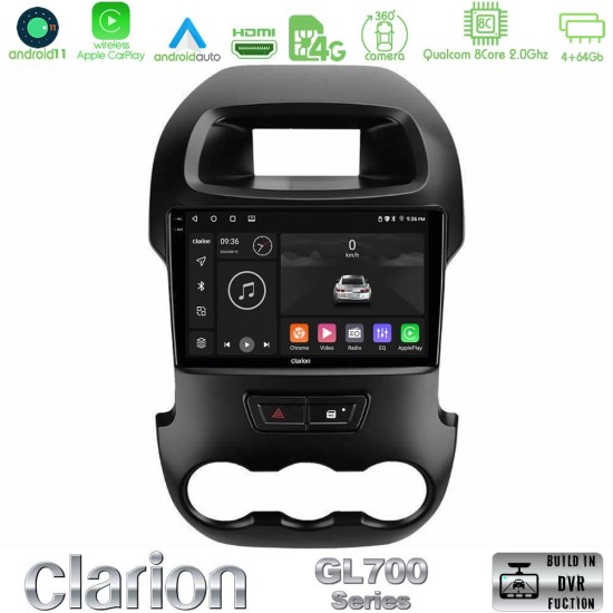 Clarion GL700 Series 8Core Android13 4+64GB Ford Ranger 2012-2016 Navigation Multimedia Tablet 9" Με Carplay & Android Auto Clarion GL700 Series 8Core Android13 4+64GB Ford Ranger 2012-2016 Navigation Multimedia Tablet 9" Με Carplay & Android Auto