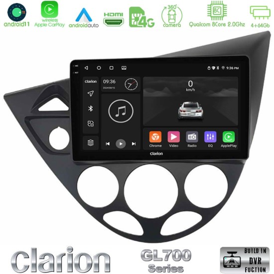 Clarion GL700 Series 8Core Android13 4+64GB Ford Focus 1999-2004 Navigation Multimedia Tablet 9" Με Carplay & Android Auto