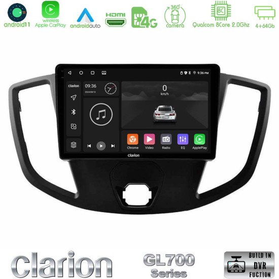 Clarion GL700 Series 8Core Android13 4+64GB Ford Transit 2014-> Navigation Multimedia Tablet 9" Με Carplay & Android Auto Clarion GL700 Series 8Core Android13 4+64GB Ford Transit 2014-> Navigation Multimedia Tablet 9" Με Carplay & Android Auto