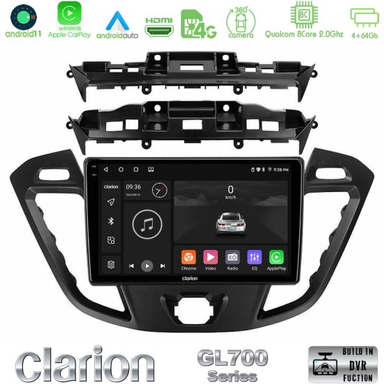 Clarion GL700 Series 8Core Android13 4+64GB Ford Transit Custom/Tourneo Custom Navigation Multimedia Tablet 9" Με Carplay & Android Auto Clarion GL700 Series 8Core Android13 4+64GB Ford Transit Custom/Tourneo Custom Navigation Multimedia Tablet 9" Με Carplay & Android Auto