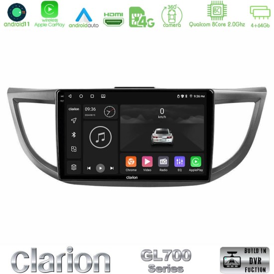 Clarion GL700 Series 8Core Android13 4+64GB Honda CRV 2012-2017 Navigation Multimedia Tablet 9" Με Carplay & Android Auto Clarion GL700 Series 8Core Android13 4+64GB Honda CRV 2012-2017 Navigation Multimedia Tablet 9" Με Carplay & Android Auto