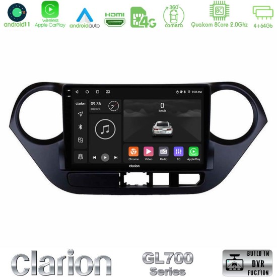 Clarion GL700 Series 8Core Android13 4+64GB Hyundai i10 2014-2020 Navigation Multimedia Tablet 9" Με Carplay & Android Auto