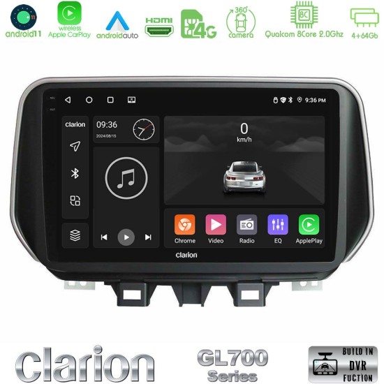 Clarion GL700 Series 8Core Android13 4+64GB Hyundai ix35 Navigation Multimedia Tablet 10" Με Carplay & Android Auto Clarion GL700 Series 8Core Android13 4+64GB Hyundai ix35 Navigation Multimedia Tablet 10" Με Carplay & Android Auto