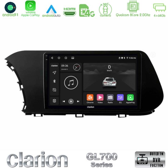 Clarion GL700 Series 8Core Android13 4+64GB Hyundai i20 2021-2023 Navigation Multimedia Tablet 10" Με Carplay & Android Auto