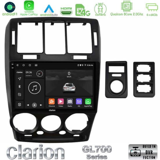 Clarion GL700 Series 8Core Android13 4+64GB Hyundai Getz 2002-2009 Navigation Multimedia Tablet 9" Με Carplay & Android Auto Clarion GL700 Series 8Core Android13 4+64GB Hyundai Getz 2002-2009 Navigation Multimedia Tablet 9" Με Carplay & Android Auto