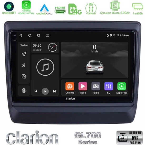 Clarion GL700 Series 8Core Android13 4+64GB Isuzu D-MAX 2020-2023 Navigation Multimedia Tablet 9" Με Carplay & Android Auto
