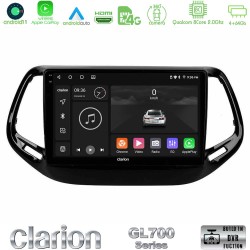 Clarion GL700 Series 8Core Android13 4+64GB Jeep Compass 2017> Navigation Multimedia Tablet 10" Με Carplay & Android Auto