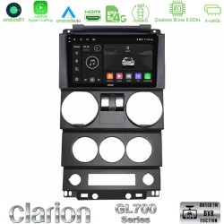 Clarion GL700 Series 8Core Android13 4+64GB Jeep Wrangler 2Door 2008-2010 Navigation Multimedia Tablet 9" Με Carplay & Android Auto